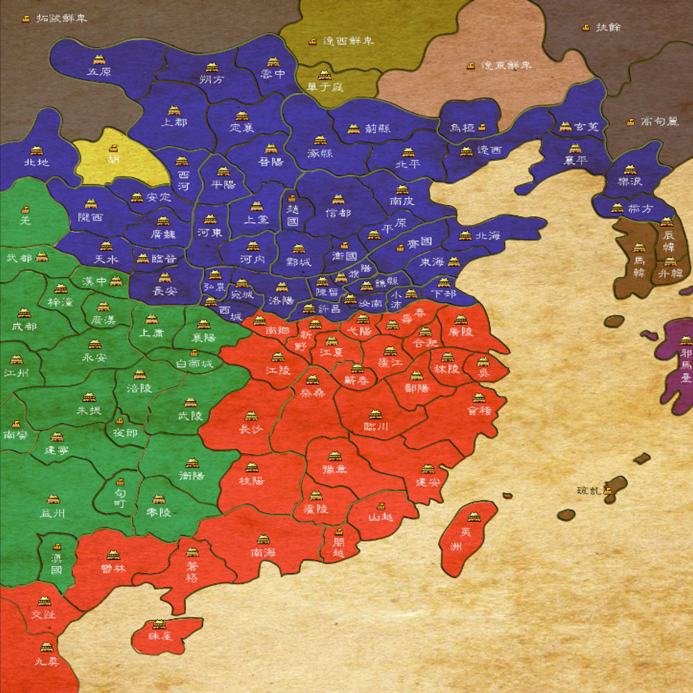 三国初期势力地图图片